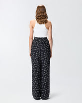 Pantaloni wide leg in viscosa jacquard stampata - | Pinko
