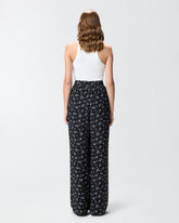 Pantalon wide leg en jacquard de viscose imprimé - | Pinko