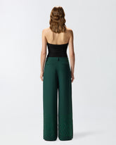 Wide-leg trousers with rhinestones - | Pinko