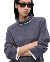 Pull à col roulé en laine et cachemire - Gris foncé | Pinko
