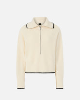 Wool and cashmere sweater with zip - | Pinko