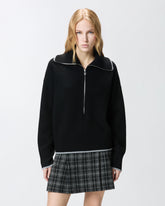 Wool and cashmere sweater with zip - | Pinko