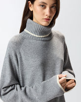 Kurzes Kleid aus Wolle mit hohem Kragen - | Pinko