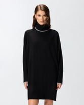 Abito corto in maglia a collo alto - | Pinko