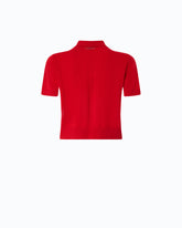 Polo cropped in lana e cashmere - Rosso | Pinko