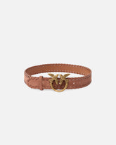 4-cm leather belt with Love Birds buckle - | Pinko