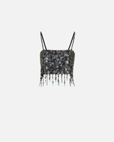 Top con paillettes e cristalli - | Pinko