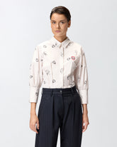 Camicia in popeline con stampa all over - | Pinko