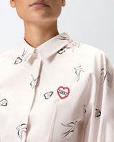Camicia in popeline con stampa all over - | Pinko