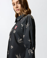 Vestido camisero corto estampado tatuaje - | Pinko