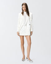 Mini skirt with crystals and pearls - | Pinko