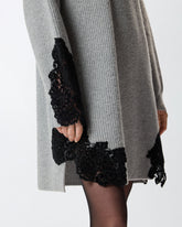 Abito corto in maglia con pizzo - | Pinko