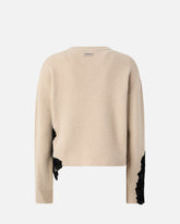 Maglione girocollo con pizzo - | Pinko