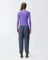 Cardigan a costine con logo Love Birds - | Pinko