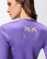 Gerippte Cardigan mit Logo Love Birds - | Pinko