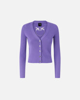 Cardigan a costine con logo Love Birds - | Pinko