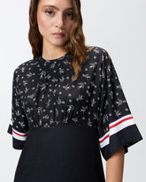 Abito in viscosa jacquard stampata - | Pinko