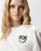 T-shirt con applicazione gioiello Love Birds - | Pinko