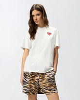 T-shirt with rhinestoned Amore lettering - | Pinko