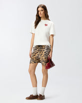 T-shirt with rhinestoned Amore lettering - Multicolor White-Red | Pinko