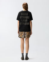 T-Shirt More Strass Less Stress - Schwarz | Pinko