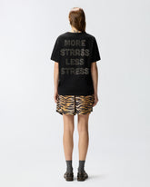 More Strass Less Stress T-shirt - Czarny | Pinko