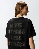 T-Shirt More Strass Less Stress - Schwarz | Pinko