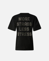 T-Shirt More Strass Less Stress - Schwarz | Pinko