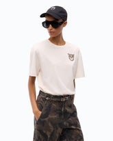 T-shirt con applicazione gioiello Love Birds - Beige | Pinko