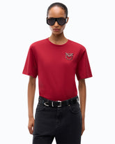 Camiseta con aplicación joya Love Birds - Rojo | Pinko