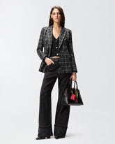 Black denim wide-leg jeans - | Pinko