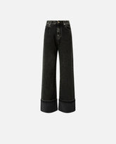 Black denim wide-leg jeans - | Pinko