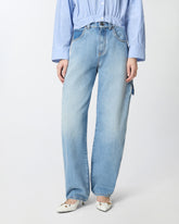 Two-tone balloon-fit jeans - | Pinko