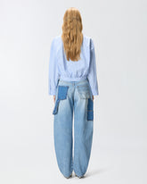 Two-tone balloon-fit jeans - | Pinko