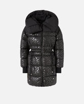 Technical canvas down jacket with logo print - | Pinko