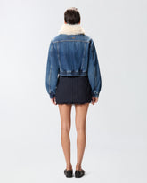 Giubbino trucker in denim con collo morbido - | Pinko