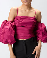 Top corto con maniche a palloncino - | Pinko