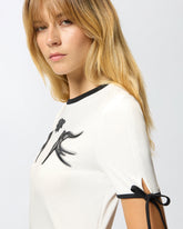 T-shirt cropped Love Birds - | Pinko