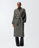 Manteau long en drap à chevrons - | Pinko