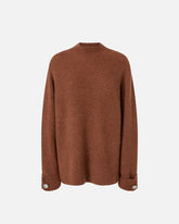 Maglione a costine con collo montante - | Pinko