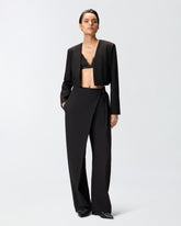 Pantaloni wide leg a portafoglio - Nero | Pinko
