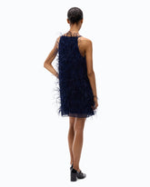 Robe courte à plumes - Bleu | Pinko