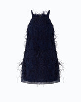 Robe courte à plumes - Bleu | Pinko