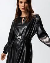 Abito corto effetto pelle - | Pinko