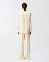 Sand-wash silk shirt - Creamy-White | Pinko