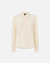 Sand-wash silk shirt - Creamy-White | Pinko