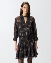 Short floral-print coupé fil dress - | Pinko