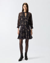 Short floral-print coupé fil dress - | Pinko