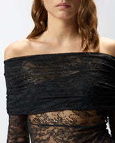 Maglia body in pizzo effetto patchwork - | Pinko