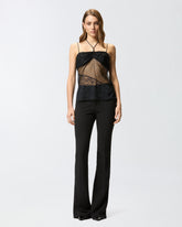 Top in pizzo effetto patchwork - | Pinko